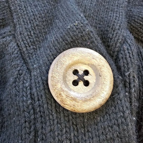 Autumn Cashmere Sweater Cardigan Black Cashmere Button Detail sz S - Picture 10 of 11
